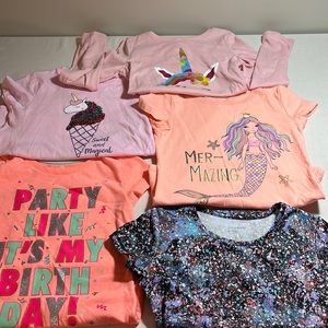 (5) Girls Tops (4) shirt sleeve and (1) long sleeve